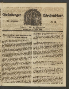 Gr&uuml;nberger Wochenblatt, No. 51. (27. Juni 1859)