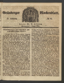 Grünberger Wochenblatt, No. 61. (1. August 1859)