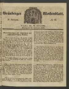 Grünberger Wochenblatt, No. 73. (12. September 1859)