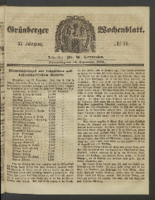 Grünberger Wochenblatt, No. 74. (15. September 1859)