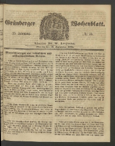 Grünberger Wochenblatt, No. 75. (19. September 1859)