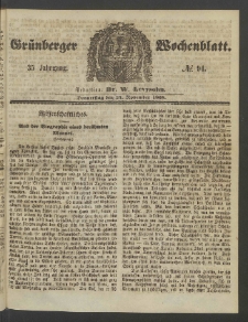 Gr&uuml;nberger Wochenblatt, No. 94. (24. November 1859)