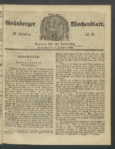 Gr&uuml;nberger Wochenblatt, No. 10. (2. Februar 1860)