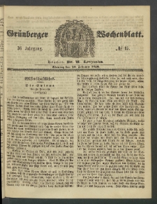 Grünberger Wochenblatt, No. 15. (20. Februar 1860)