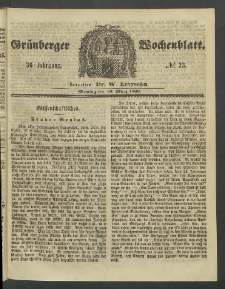 Grünberger Wochenblatt, No. 23. (19. März 1860)