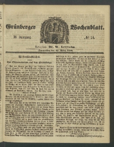 Grünberger Wochenblatt, No. 24. (22. März 1860)