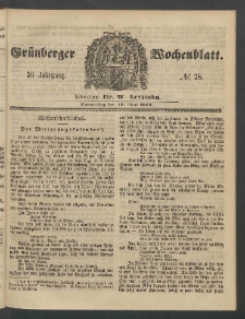 Grünberger Wochenblatt, No. 38. (10. Mai 1860)