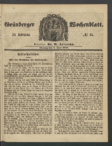 Grünberger Wochenblatt, No. 45. (4. Juni 1860)
