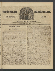 Grünberger Wochenblatt, No. 46. (7. Juni 1860)