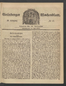 Grünberger Wochenblatt, No. 57. (16. Juli 1860)
