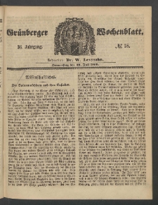 Grünberger Wochenblatt, No. 58. (19. Juli 1860)