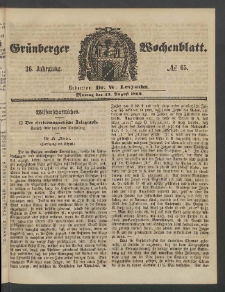 Grünberger Wochenblatt, No. 65. (13. August 1860)