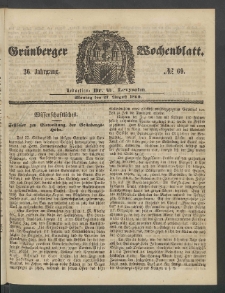 Grünberger Wochenblatt, No. 69. (27. August 1860)
