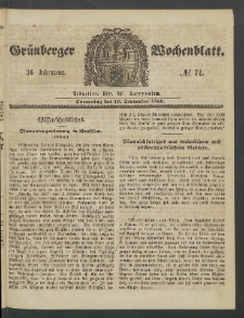Grünberger Wochenblatt, No. 74. (13. September 1860)