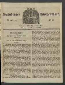 Grünberger Wochenblatt, No. 89. (5. November 1860)