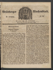 Gr&uuml;nberger Wochenblatt, No. 93. [właść. 94] (22. November 1860)