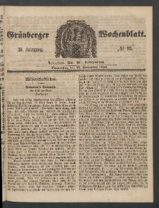 Grünberger Wochenblatt, No. 93. [właść. 94] (22. November 1860)