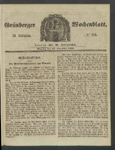 Grünberger Wochenblatt, No. 103. (24. December 1860)