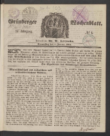 Grünberger Wochenblatt, No. 1. (3. Januar 1861)