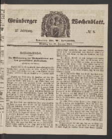 Grünberger Wochenblatt, No. 8. (28. Januar 1861)