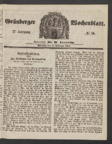 Grünberger Wochenblatt, No. 10. (4. Februar 1861)