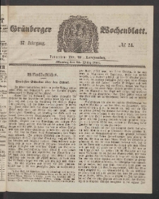 Grünberger Wochenblatt, No. 24. (25. März 1861)