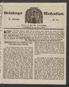 Grünberger Wochenblatt, No. 26. (30. März 1861)