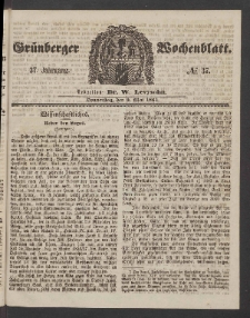 Grünberger Wochenblatt, No. 37. (9. Mai 1861)