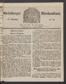 Grünberger Wochenblatt, No. 61. (1. August 1861)