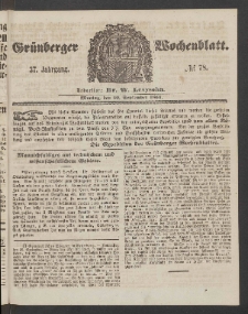 Grünberger Wochenblatt, No. 78. (30. September 1861)
