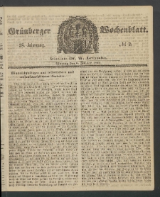 Gr&uuml;nberger Wochenblatt, No. 2. (6. Januar 1862)