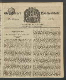 Gr&uuml;nberger Wochenblatt, No. 7. (23. Januar 1862)