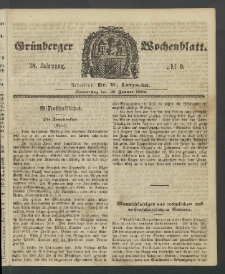 Gr&uuml;nberger Wochenblatt, No. 9. (30. Januar 1862)