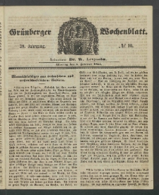 Gr&uuml;nberger Wochenblatt, No. 10. (3. Februar 1862)