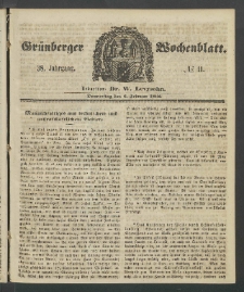 Grünberger Wochenblatt, No. 11. (6. Februar 1862)