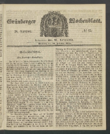Gr&uuml;nberger Wochenblatt, No. 12. (10. Februar 1862)