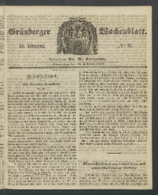 Gr&uuml;nberger Wochenblatt, No. 13. (13. Februar 1862)