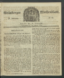 Grünberger Wochenblatt, No. 15. (20. Februar 1862)