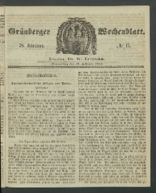 Grünberger Wochenblatt, No. 17. (27. Februar 1862)