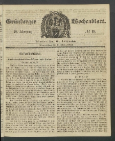 Gr&uuml;nberger Wochenblatt, No. 19. (6. M&auml;rz 1862)