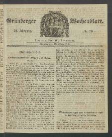 Grünberger Wochenblatt, No. 20. (10. März 1862)