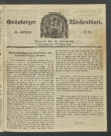 Grünberger Wochenblatt, No. 21. (13. März 1862)
