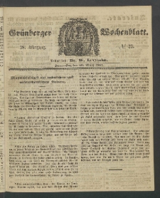 Gr&uuml;nberger Wochenblatt, No. 23. (20. M&auml;rz 1862)