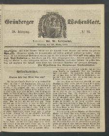 Grünberger Wochenblatt, No. 26. (31. März 1862)