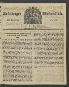 Grünberger Wochenblatt, No. 28. (7. April 1862)
