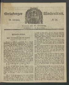Gr&uuml;nberger Wochenblatt, No. 32. (19. April 1862)
