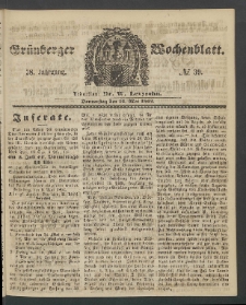 Grünberger Wochenblatt, No. 39. (15. Mai 1862)