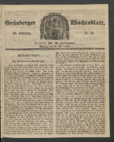Grünberger Wochenblatt, No. 40. (19. Mai 1862)