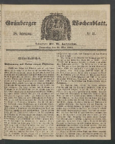 Grünberger Wochenblatt, No. 41. (22. Mai 1862)
