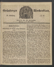 Gr&uuml;nberger Wochenblatt, No. 42. (26. Mai 1862)